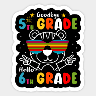 Goodbye 5th Grade Graduation Hello 6th Grade Last Day Of School tiger Sticker